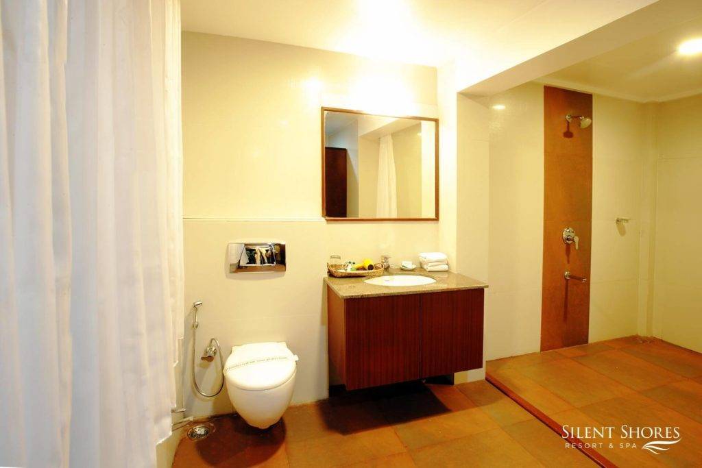 Bathroom in the classic rooms at Silent Shores resort & spa, Mysore - The best resort in mysore - resort near me