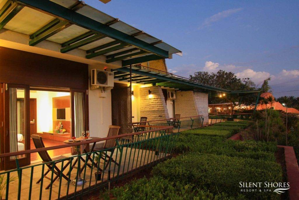Deluxe suite balcony - deluxe suites in mysore at Silent Shores resort & spa - the best resort in Mysore, Karnataka, India