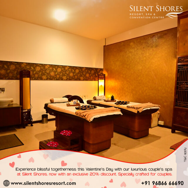 Great news! Enjoy blissful togetherness this Valentine's Day with our couple's spa at Silent Shores, now 20% off! Hurry, offer lasts till the end of February. Book your slots now! 

 #ValentinesSpa  #LimitedTimeOffer #CouplesBliss #valentine #SilentShores #LuxuryRetreat #ComfortDefined #bestresortinmysore #silentshoresresortandspa #mysuru #luxuryretreat #ComfortDefined #silentshoresresortandspa #runway #February
